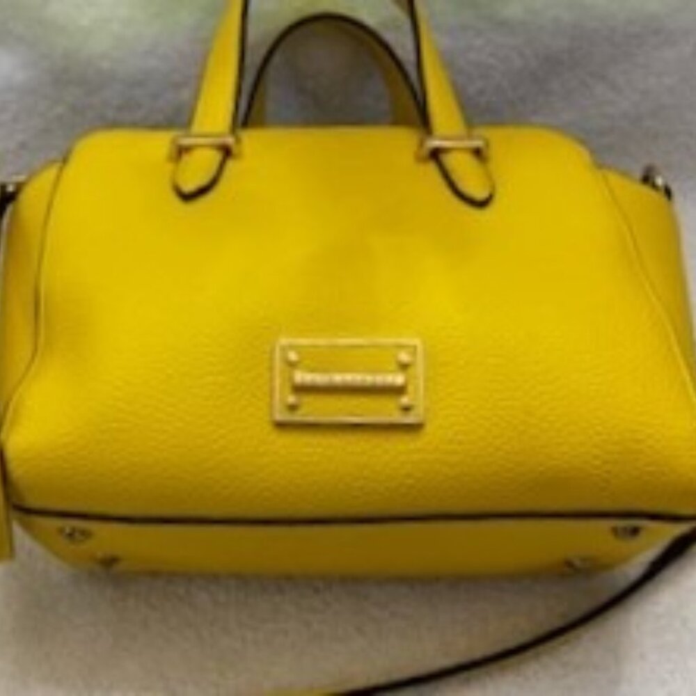 Kate Landry dual handle yellow handbag/crossbody NWOT